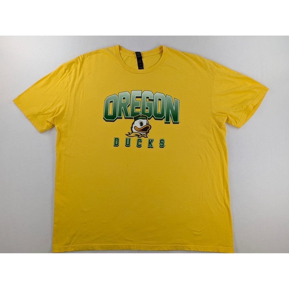 Gildan Oregon Ducks Mens 2XL Yellow Graphic T-Shirt NCAA College Cotton